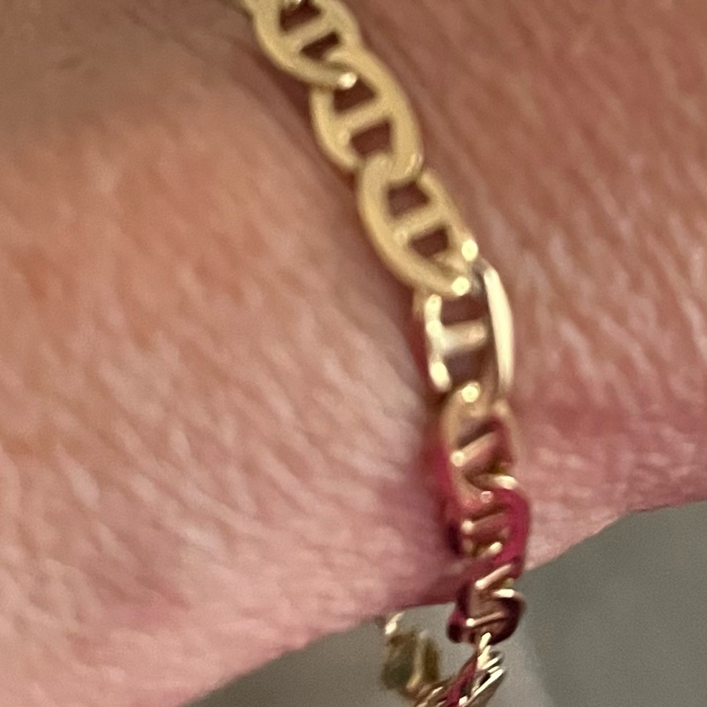 14K Gold Figaro Chain Bracelet - Women's Elegant Gold Link Bracelet Italy - Picture 3 of 11